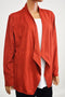 New JM Collection Women Open-Front Stretch Red Draped Suede Cardigan Shrug Top L