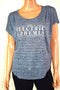 William Rast Women Scoop Nk Gray Embellished Graphic Hi-Low T-Shirt Blouse Top L - evorr.com