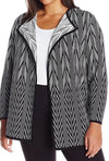 $139 Calvin Klein Women Black Open Front Jacquard Flyaway Cardigan Shrug Plus 2X - evorr.com
