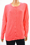 Charter Club Women's Long Sleeve Red Solid Button Down Cardigan Shrug Plus 2X