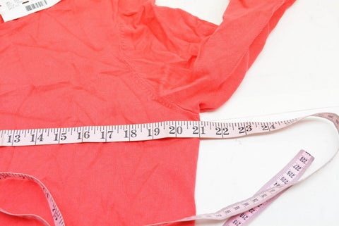 Charter Club Women's Long Sleeve Red Solid Button Down Cardigan Shrug Plus 2X