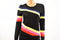 INC Concepts Women's Long-Sleeves Black Striped Rayon Scoop-Neck Sweater Top S
