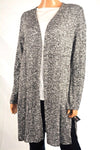 New Style&Co Women Long Sleeve Stretch Black Open Front Marled Cardigan Shrug M