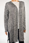 New Style&Co Women Long Sleeve Stretch Black Open Front Marled Cardigan Shrug M