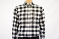 John Ashford Men Long-Sleeve Black/Ivory Check Button-Down Flannel Dress Shirt M - evorr.com