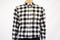 John Ashford Men Long-Sleeve Black/Ivory Check Button-Down Flannel Dress Shirt M - evorr.com