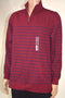 New Club Room Men's Long-Sleeves Red Blue Striped Quarter-Zip Fleece Sweater L - evorr.com