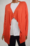 Thalia Sodi Women's Open Front Orange Draped Grommet-Embellish Cardigan Shrug L