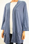 New Karen Scott Women's Cotton Blue Open Front Tab-Sleeve Cardigan Shrug Plus 2X
