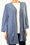 New Karen Scott Women's Cotton Blue Open Front Tab-Sleeve Cardigan Shrug Plus 2X