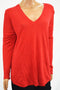 Lauren Ralph Lauren Womens Long-Sleeve Red V-Neck Silk-Blend Sweater Top Plus 3X