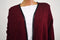 Charter Club Women Open Front Red Faux-Leather Trim Cardigan Duster Shrug Top L