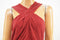 New Michael Kors Women's Stretch Red Metallic Cross-Neck Evening Blouse Top XL