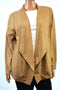 JM Collection Women Brown Mole Skin Open-Front  Suede Cardigan Shrug Top Plus 1X