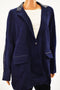 Lauren Ralph Lauren Women's Blue 1-Button Faux Leather Cardigan Sweater Plus 2X
