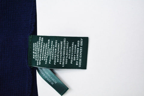 Lauren Ralph Lauren Women's Blue 1-Button Faux Leather Cardigan Sweater Plus 2X