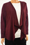 INC Concepts Women Burgundy Open Front Draped Faux-Suede Cardigan Shrug Plus 0X