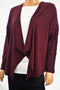 INC Concepts Women Burgundy Open Front Draped Faux-Suede Cardigan Shrug Plus 0X