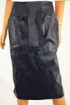 $108 Seven7 Women Stretch Blue Faux-Leather Straight Pencil Skirt Trendy Plus 1X - evorr.com