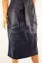 $108 Seven7 Women Stretch Blue Faux-Leather Straight Pencil Skirt Trendy Plus 1X - evorr.com