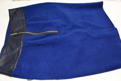 $108 Seven7 Women Stretch Blue Faux-Leather Straight Pencil Skirt Trendy Plus 1X - evorr.com