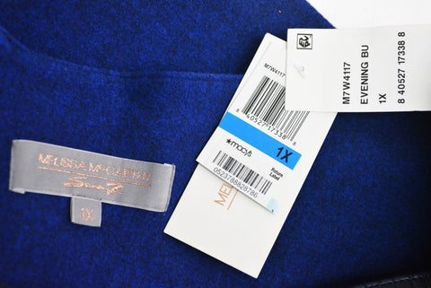 $108 Seven7 Women Stretch Blue Faux-Leather Straight Pencil Skirt Trendy Plus 1X - evorr.com