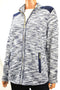 Charter Club Womens Long-Sleeve Blue Space-Dyed Zip-Up Zip-Pocket Jacket Plus 1X