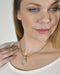 Circular Stone Studded Pendant Necklace with Rolo Chain - evorr.com