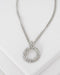 Circular Stone Studded Pendant Necklace with Rolo Chain - evorr.com