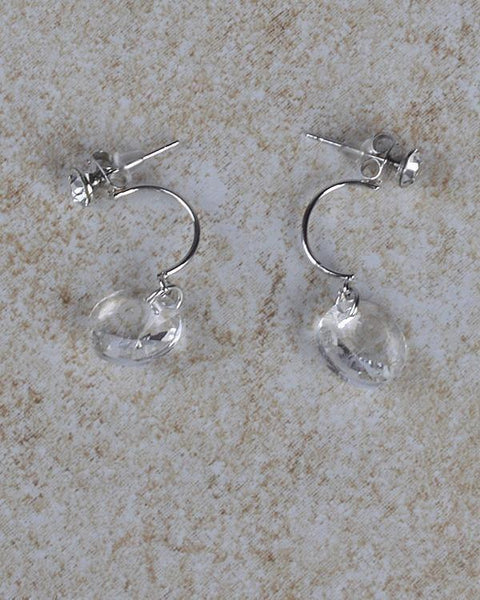 Clear Crystal Drop Earrings with Post Nut Closure - evorr.com