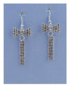Drop rhinestone bow earrings - evorr.com