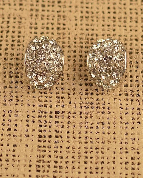 Oval Shaped Stone Studded Earrings - evorr.com
