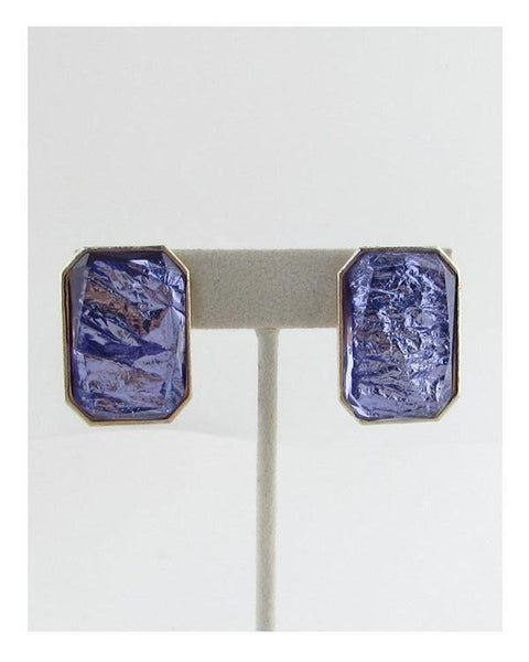 Faux stone rectangle earrings - evorr.com