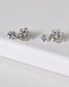 Rhinestone Embellished Floral Design Drop Earrings - evorr.com