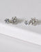Rhinestone Embellished Floral Design Drop Earrings - evorr.com