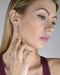 Rhinestone Embellished Floral Design Drop Earrings - evorr.com