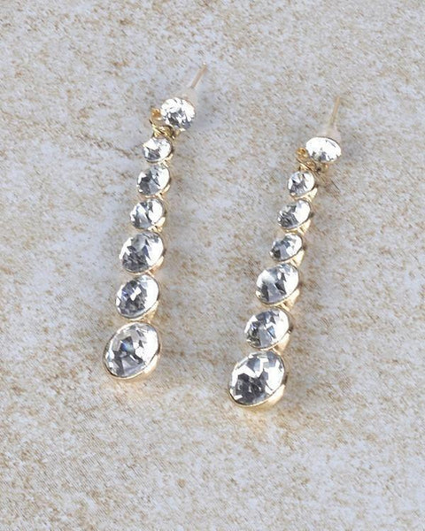 Rhinestone Long Danglers Earrings - evorr.com