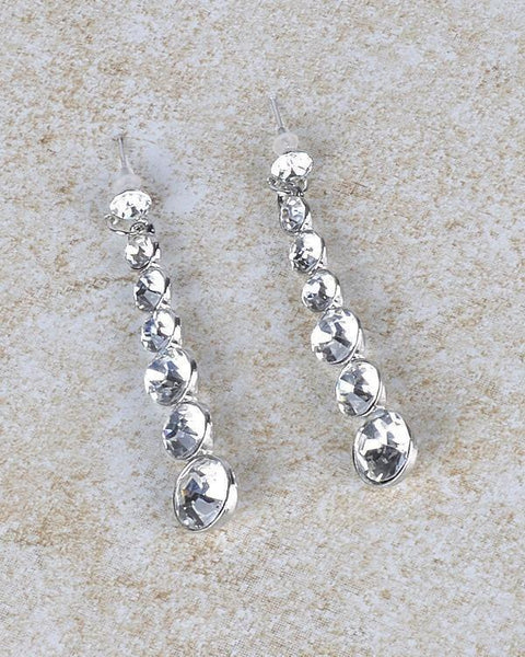 Rhinestone Long Danglers Earrings - evorr.com