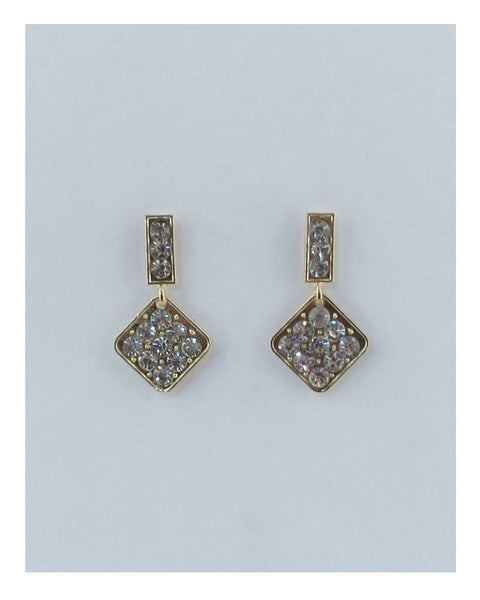 Rhinestone rhombus drop dangle earrings - evorr.com
