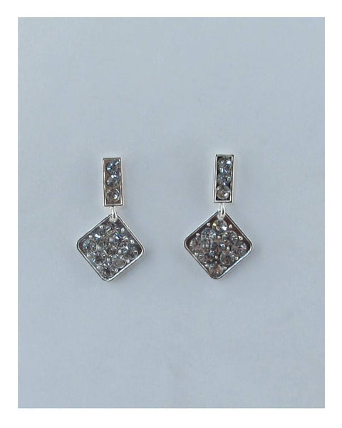 Rhinestone rhombus drop dangle earrings - evorr.com