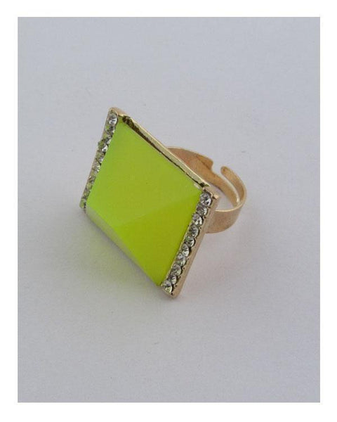 Square neon adjustable ring - evorr.com