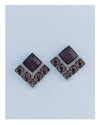 Squared faux stone earrings - evorr.com