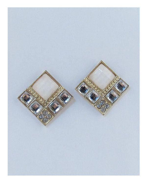 Squared faux stone earrings - evorr.com