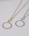Rhinestone Embellished Ringlet Pendant Rolo Chain Necklace - evorr.com