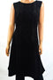$149 Calvin Klein Women's Black Flocked Scuba-Knit Fit & Flare Dress Plus 16W - evorr.com