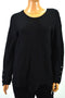 Alfani Women's Black Buttoned Cuff Asymmetric Ribbed Hi-Low Sweater Top Plus 3X