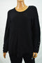 Alfani Women's Black Buttoned Cuff Asymmetric Ribbed Hi-Low Sweater Top Plus 3X