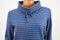 Karen Scott Women's Funnel-Neck  Long Slv Blue Striped Pull Over Sweater Top XS