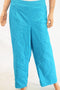 New Alfred Dunner Women Blue Pull-On Comfort-Waist Wide-Leg Dress Pant Plus 24W