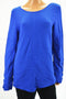 New Alfani Women's Scoop Neck Blue Buttoned Cuff Knit Tunic Sweater Top Plus 2X